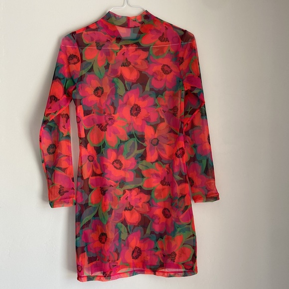 Sanctuary Women's Savage Gardener Mock-Neck Dress Swim Cover-Up Size Medium - Picture 8 of 13